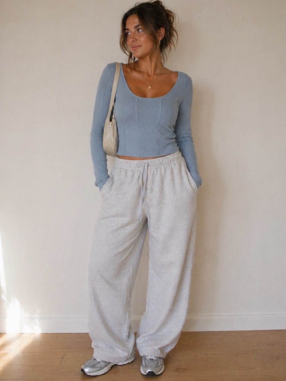 Nwt Jessica Simpson Ribbed Cropped Sweater, Women’s Size Large. Light Dusty Blue